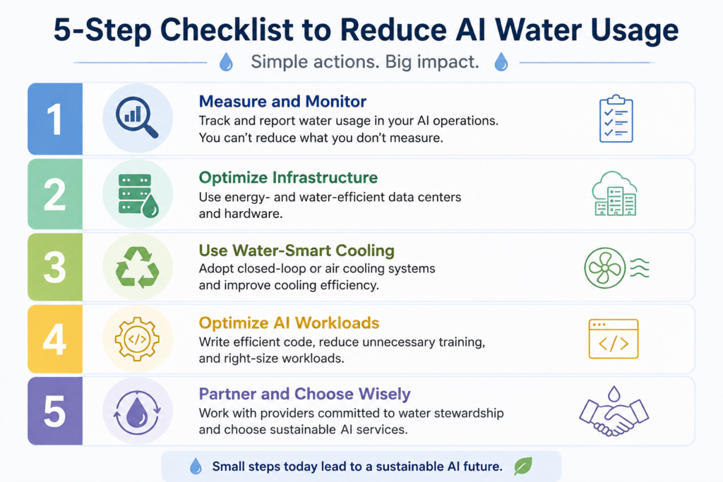how to reduce AI water footprint step by step guide