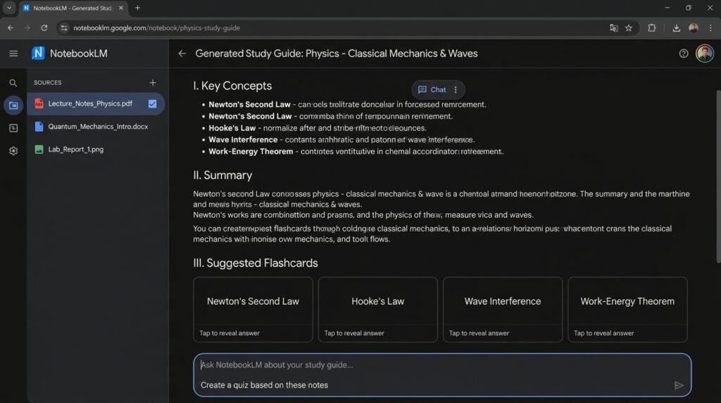 NotebookLM study guide generated from uploaded lecture notes